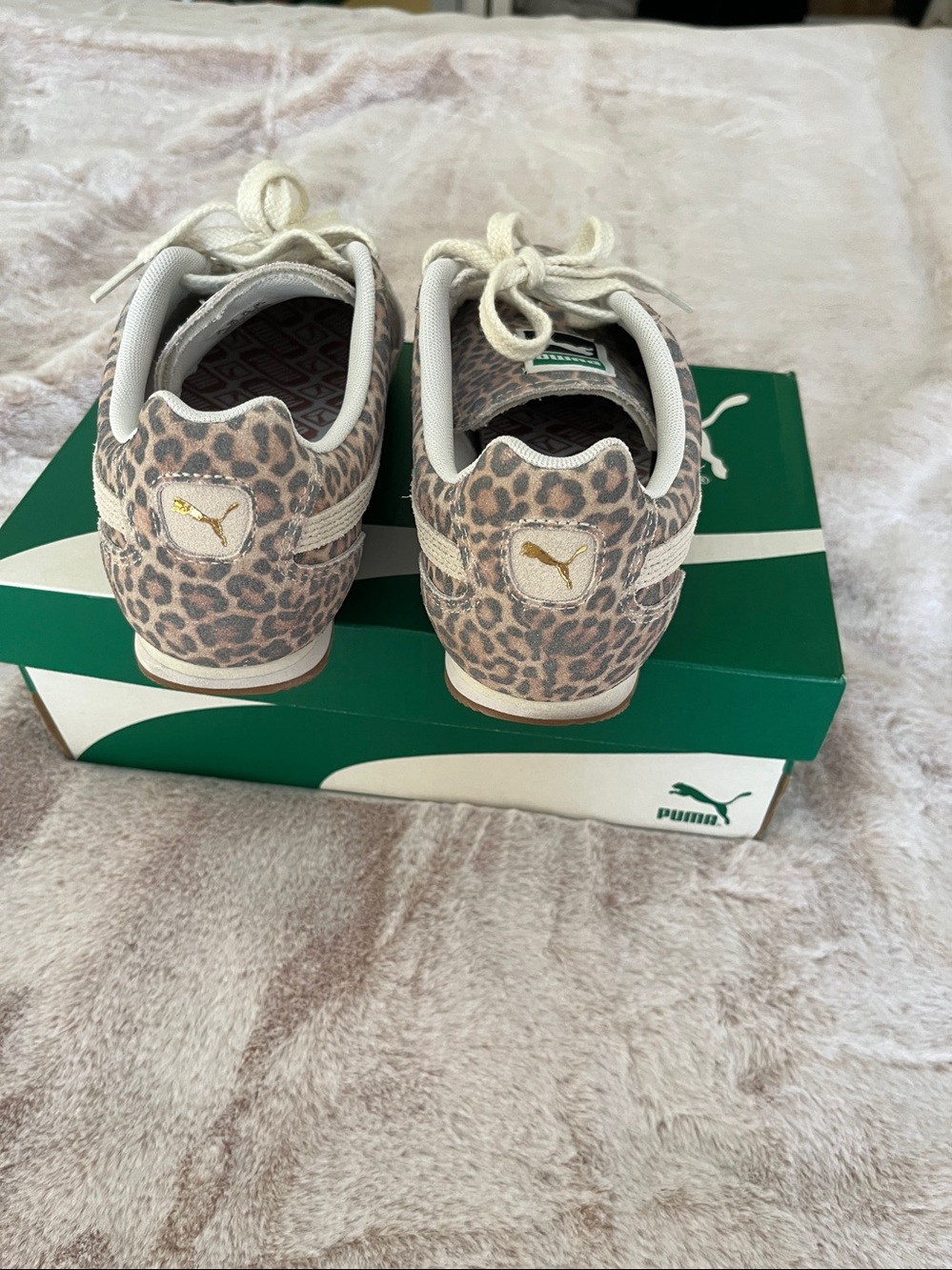 Puma Women’s Leopard-Print Sneakers in Beige and Cream. Worn once! - Picture 2 of 5